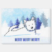 Westie Snowplow Winterhond Magneet (Voorkant)
