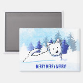 Westie Snowplow Winterhond Magneet (Voorkant / Achterkant)