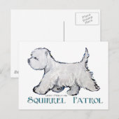 Westie Squirrel Patrol Briefkaart (Voorkant / Achterkant)