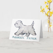 Westie Squirrel Patrol Kaart (Gele Bloem)