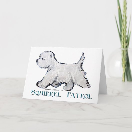 Westie Squirrel Patrol Kaart (Voorkant)