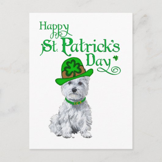 Westie St. Patrick's Dag Briefkaart (Voorkant)