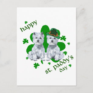 Westie St. Patrick's Dag Briefkaart
