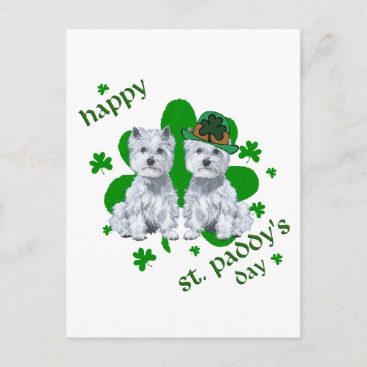 Westie St. Patrick's Dag Briefkaart (Voorkant)