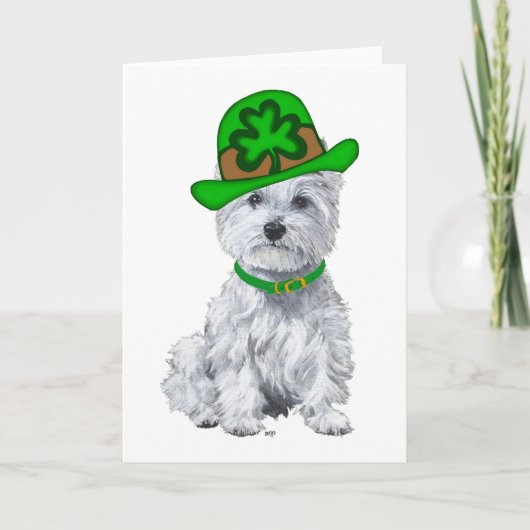 Westie St. Patrick's Dag Kaart (Voorkant)
