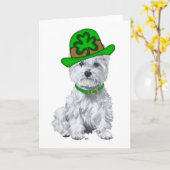 Westie St. Patrick's Dag Kaart (Gele Bloem)