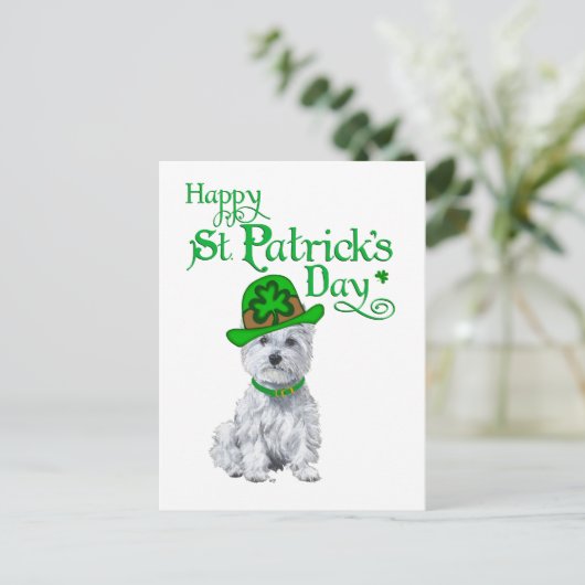 Westie St Patricks Day Briefkaart (Staand voorkant)