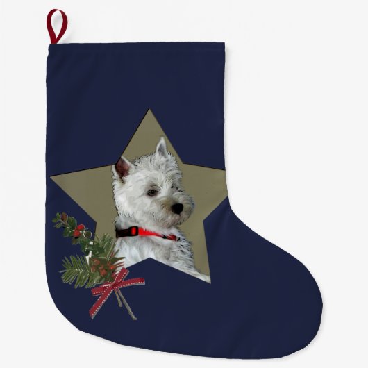WESTIE, STAR VAN CHRISTMAS GROTE KERSTSOK (Voorkant)