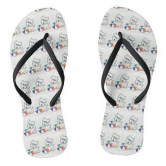 Westie Summertime Fun Teenslippers