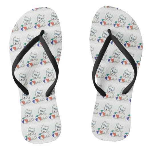 Westie Summertime Fun Teenslippers (Voetbed)