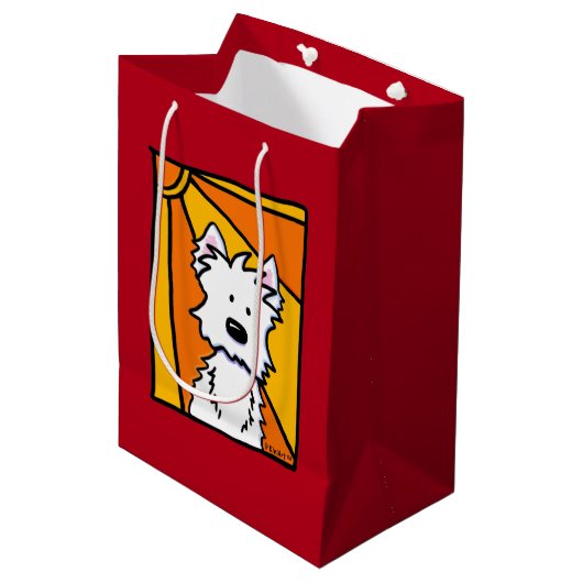 Westie Sunshine KiniArt Gift Bag Medium Cadeauzakje (Voorkant Gekanteld)
