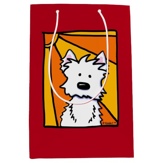 Westie Sunshine KiniArt Gift Bag Medium Cadeauzakje (Voorkant)