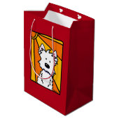 Westie Sunshine KiniArt Gift Bag Medium Cadeauzakje (Achterkant Gekanteld)