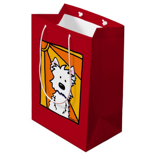 Westie Sunshine KiniArt Gift Bag Medium Cadeauzakje (Achterkant Gekanteld)