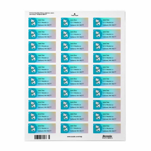 Westie Swash Retour-adreslabel Etiket (Full Sheet)