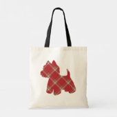 Westie Tartan Canvas tas - Rood (Achterkant)