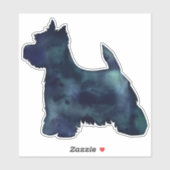 Westie Terrier Black Waterverf Silhouette Sticker (Vel)