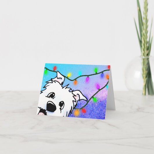 Westie Terrier Christmas Kaart (Voorkant)