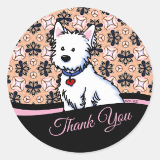 Westie Terrier Dank je wel Ronde Sticker