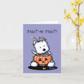 Westie Terrier Dog Halloween Kaart (Gele Bloem)
