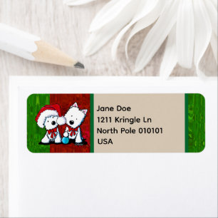 Westie Terrier Duo kerstlabels Etiket