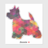Westie Terrier Geometric Pattern Silhouette Sticker (Vel)