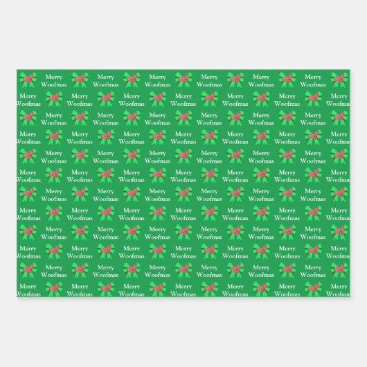 Westie Terriër Hond Silhouette Groen Vrolijke Wolk Inpakpapier Vel (Voorkant)