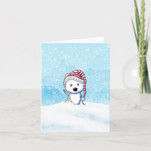 Westie Terrier Hond Winter Feestdagen Kaart