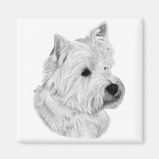 Westie Terrier Magnet (Voorkant)