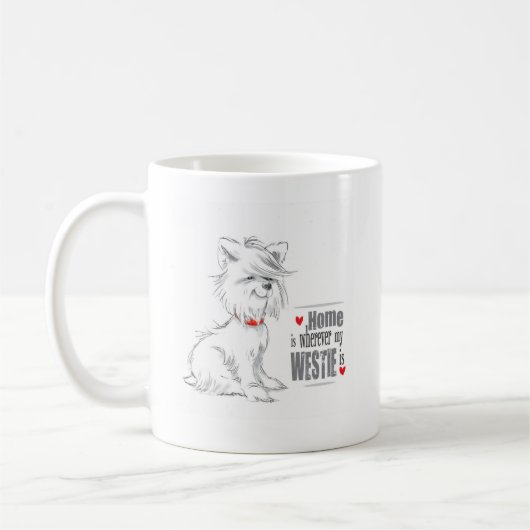 Westie Terrier-mok Koffiemok (Links)