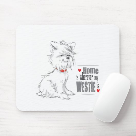 Westie Terrier MousePad Muismat (Met muis)