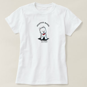 Westie Terrier Oefening Maakt 100% Katoenen T-Shir T-shirt