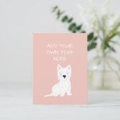 Westie Terrier Personalized Dog Name Briefkaart (Staand voorkant)