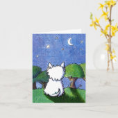 Westie Terriër Pet Loss Sympathie Kaart (Gele Bloem)