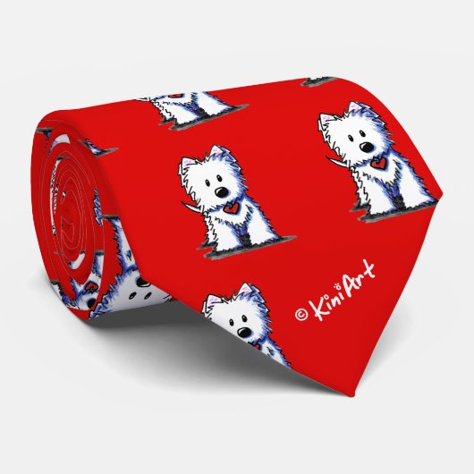 Westie Terrier Red Stropdas (2011) (Opgerold)