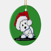 Westie Terrier Santa Round Ornament (Rechts)