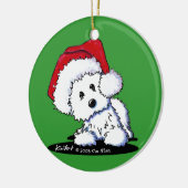 Westie Terrier Santa Round Ornament (Links)