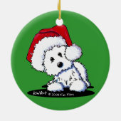 Westie Terrier Santa Round Ornament (Achterkant)