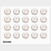 Westie Terrier Spring Flowers Wreator Ronde Sticker (Vel)