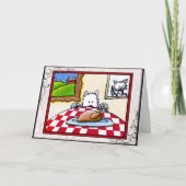 Westie Terrier Thanksgiving Wenskaart Feestdagen Kaart (Voorkant)
