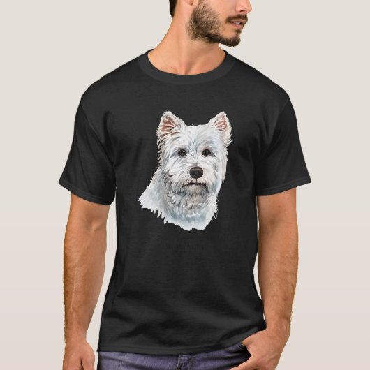 Westie Terrier White Dog Portrait T-shirt (Voorkant)