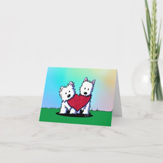 Westie Terriers Valentijn Feestdagen Kaart (Voorkant)