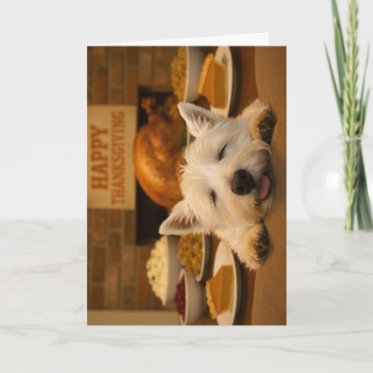 Westie Thanksgiving-kaart Kaart (Voorkant)