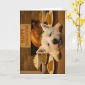 Westie Thanksgiving-kaart Kaart (Gele Bloem)
