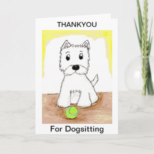 Westie Thankyou voor Dogsitkaart Bedankkaart