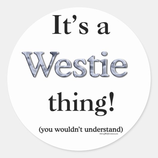 Westie Thing Ronde Sticker (Voorkant)