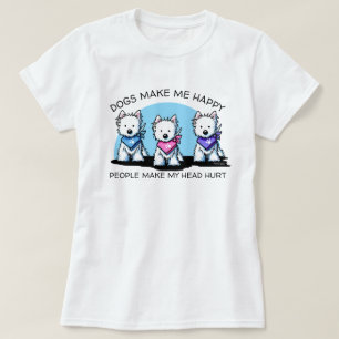 Westie Trio Hondenliefhebbers KiniArt T-shirt