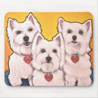 Westie trio muismat