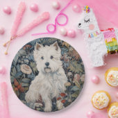 Westie Tuinwandtapijt in William Morris Style Papieren Bordje (Feest)