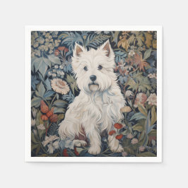 Westie Tuinwandtapijt in William Morris Style Servet